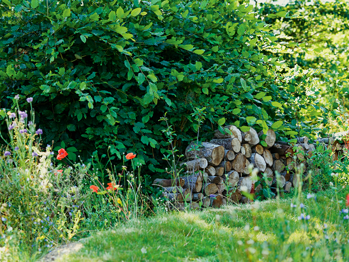 En brændestabel kan både være et nyttigt og dekorativt element i haven. Foto: Henrik Bjerg