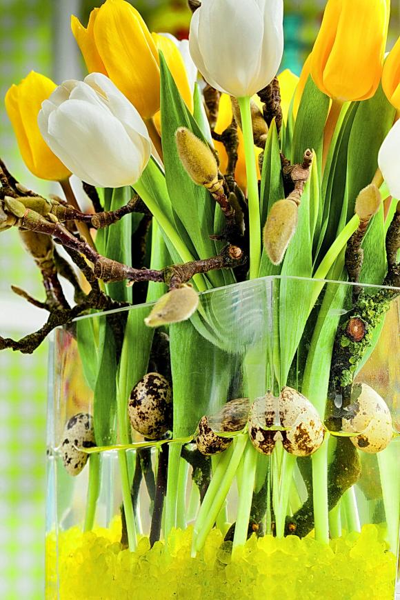 Tulipaner i glasvase. Foto iBulb/Løgdriverklubben