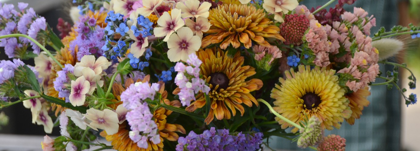 Buket af sommerblomster fra skærehaven. Foto: Liv Meinert