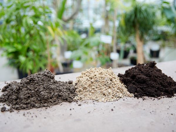 Havejord, groft sand og kompost. Foto: Thomas Evaldsen