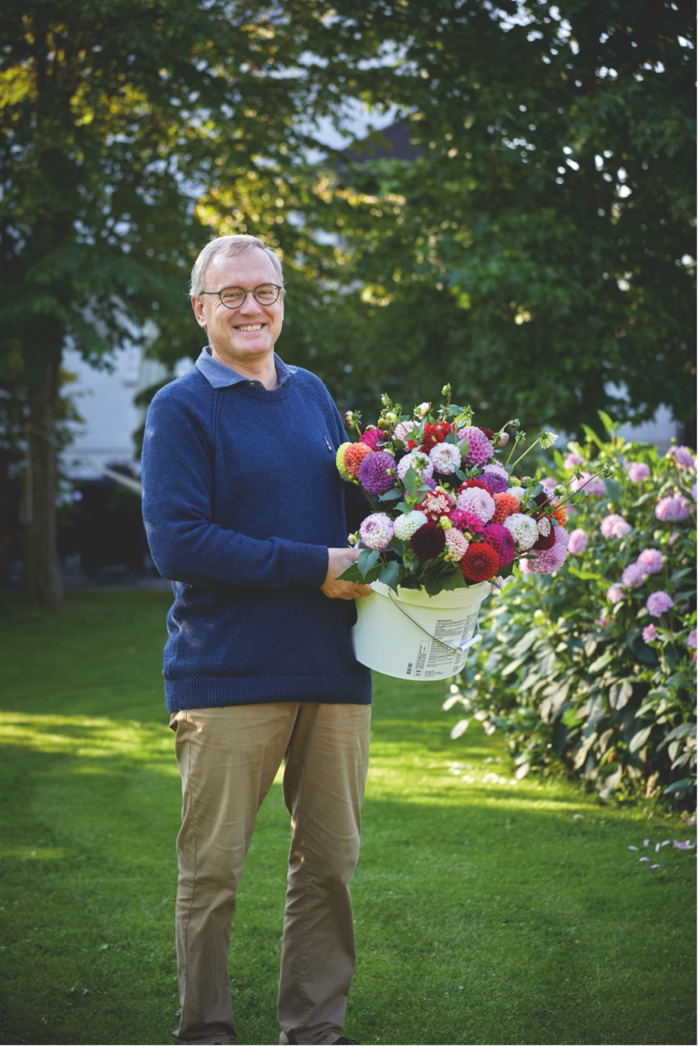 Peter Ehlert Nielsen er passioneret georginedyrker Foto: Mette Krull