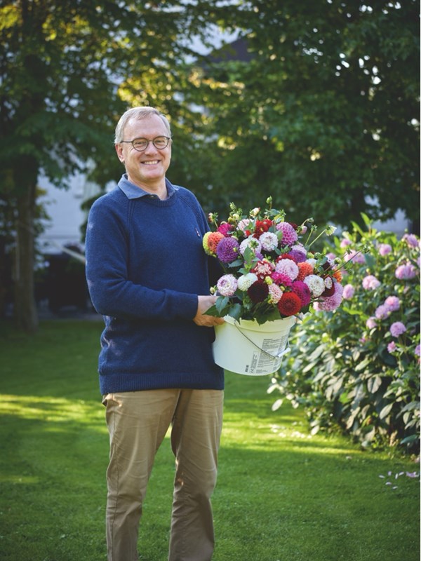 Peter Ehlert Nielsen er passioneret georginedyrker Foto: Mette Krull