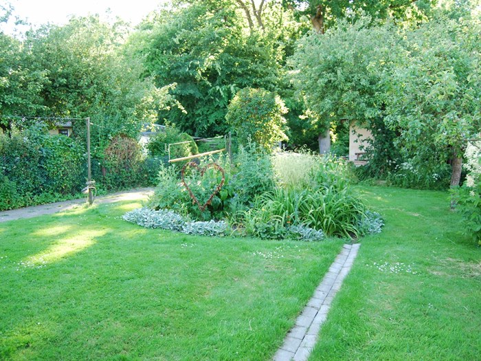 Regnbed placeret centralt i haven. Foto: Haveselskabet